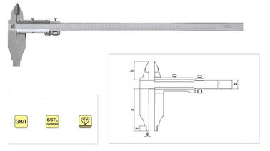 0 mm - 300 mm otwartego bloku stali nierdzewnej telefonicznych Vernier suwmiarka z Nib Style i standardowym Szczęki
