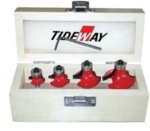 TCT Router ustawia bit 4 zestaw, wykonany z 45 nierdzewnej # węgla
